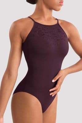 Mirella By Bloch Ladies Adagio Floral Halterneck Leotard M40006LM Merlot Red