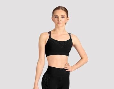 Mirella by Bloch Ladies Celeste Cross Back Printed Crop Top M30010L Black
