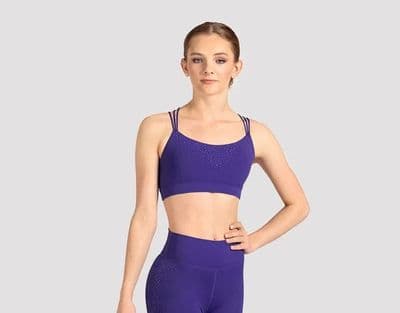 Mirella by Bloch Ladies Celeste Cross Back Printed Crop Top M30010L Purple