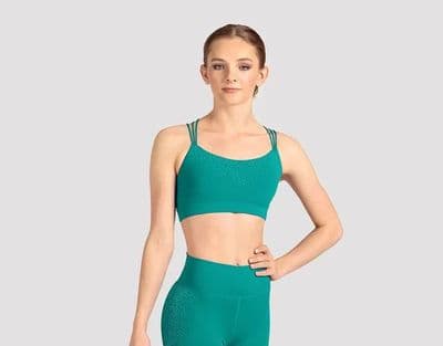 Mirella by Bloch Ladies Celeste Cross Back Printed Crop Top M30010LM Green