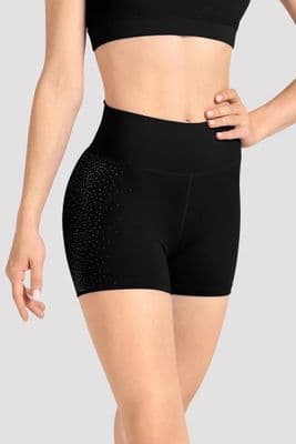 Mirella by Bloch Ladies Celeste High Waist Printed Shorts M90004L Black