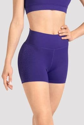 Mirella by Bloch Ladies Celeste High Waist Printed Shorts M90004L Purple