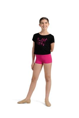 Mirella by Bloch SALE Girls Ballet Print Top T-Shirt M745C Black