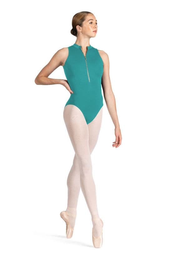 Mirella by Bloch SALE Ladies Zip Front Braided Open Back Leotard M3114LM Green
