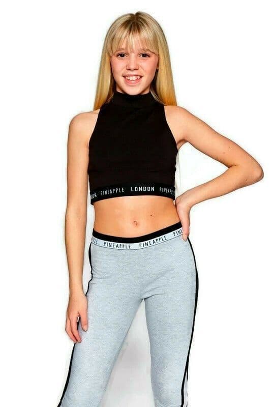 PINEAPPLE Dancewear Girls Barbarella Crop Top Dance High Neck Keyhole Back