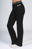 PINEAPPLE Dancewear Girls Dance Flare Bootcut Jersey Trousers Jazz Pants Black