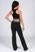 PINEAPPLE Dancewear Girls Dance Flare Bootcut Jersey Trousers Jazz Pants Black