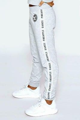 PINEAPPLE DANCEWEAR Girls Dance Stripe Jacquard Joggers Sweat Pants Grey Marl