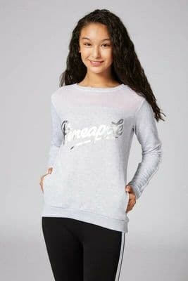 PINEAPPLE Dancewear Girls Mesh Monster Sweater Long Sleeved Dance Jumper Grey