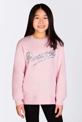 PINEAPPLE Dancewear Girls Sequin Logo Sweatshirt Pink