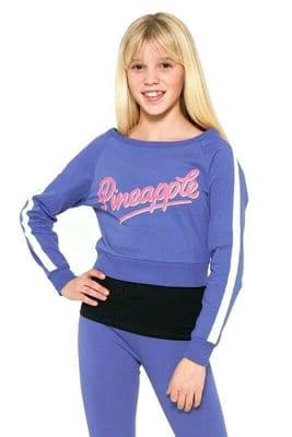 PINEAPPLE Dancewear Sale Girls Long Sleeved Double Layer Dance Top Set Blue/Black