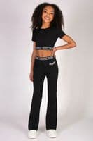 Pineapple Girls Tape Hem Crop T-Short Dance Black
