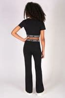 Pineapple Girls Tape Hem Crop T-Short Dance Black