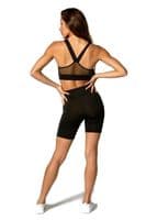 PINEAPPLE SALE Dancewear Womens Performance Bra Top Black Mesh Back