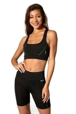 PINEAPPLE SALE Dancewear Womens Performance Bra Top Black Mesh Back