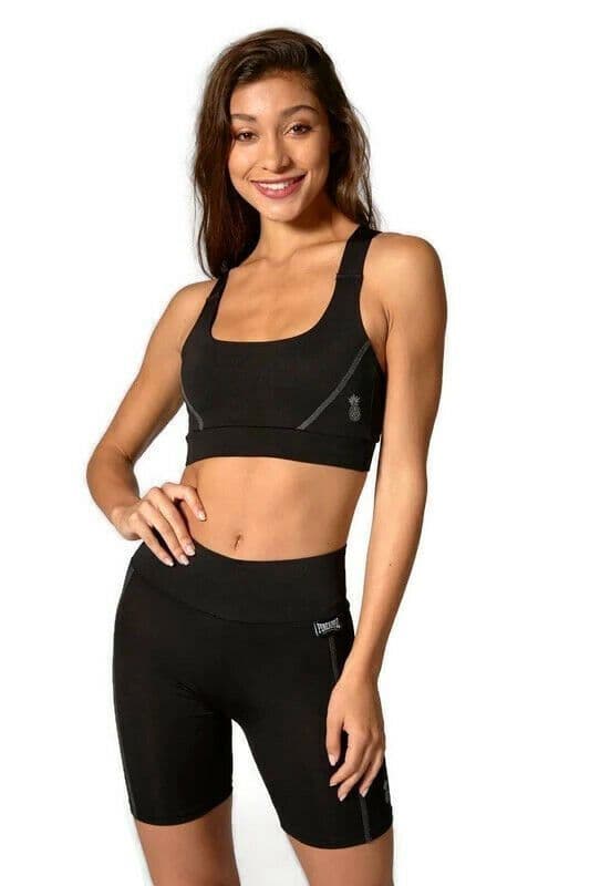 PINEAPPLE SALE Dancewear Womens Performance Bra Top Black Mesh Back