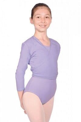 Roch Valley Cross Over Wrap Cardigan Nikki Cotton Lycra Ballet Dance Lilac