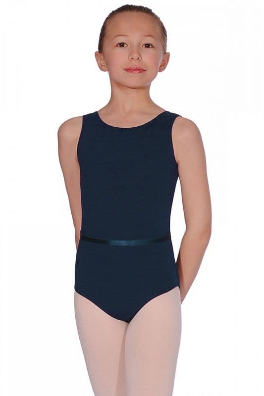 Roch Valley Dance Leotard & Belt CJune Cotton/Lycra Ballet RAD Exam Navy Blue