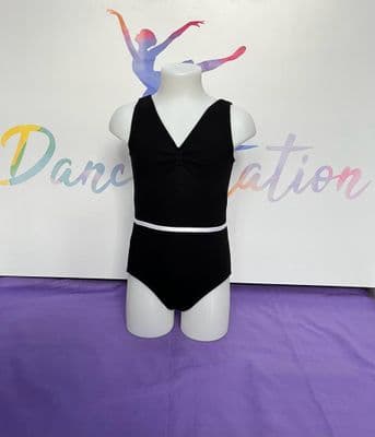 SGDA Capezio Child Girls Tank Style Leotard with Belt Cotton CAD201C Black