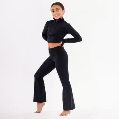 Silky Dance Girls Jazz Pants Dance Flares Yoga Pant Black