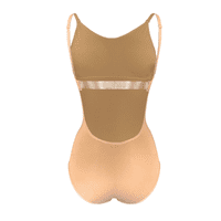 Silky Dance Seamless Low Back Camisole Leotard with Removable Padding Nude Flesh