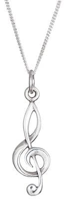 Sterling Silver Treble Clef Pendant Necklace 18