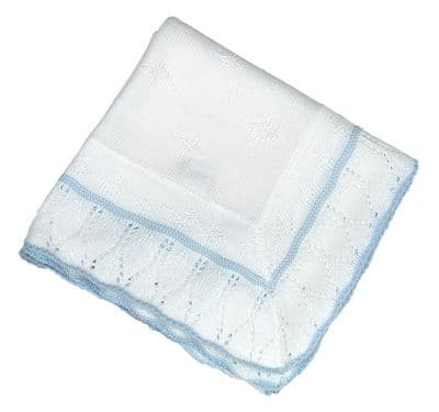 A1082 Pointelle Patterned baby Shawl (B)