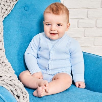 A2020B  Cable knitted baby cardigan
