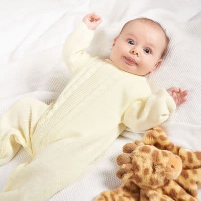 A2623L Cable Knitted Onesie