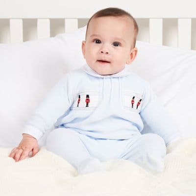 AV2510 Little Soldiers Smocked Sleepsuit