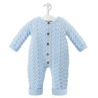 Blue basket weave knitted onesie