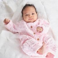 Blue basket weave knitted onesie