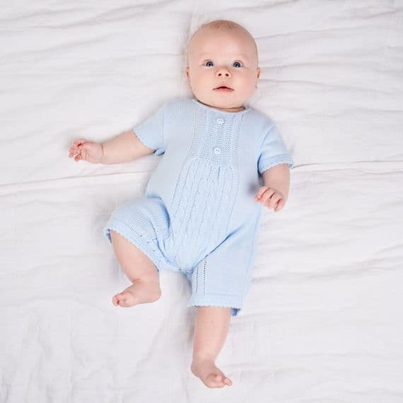 Blue boys knitted romper