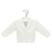 Blue cable knit cardigan