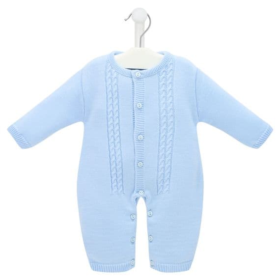 Blue footless knitted coverall