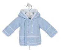 Blue knitted baby jacket