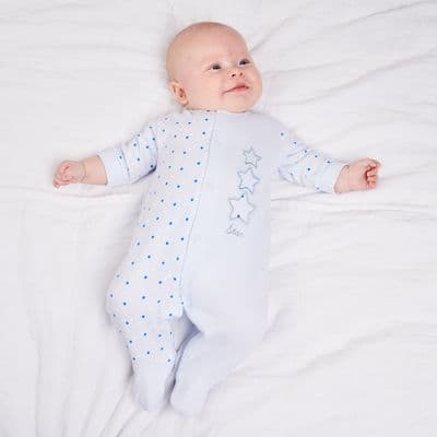 Blue triple stars 100% cotton onesie