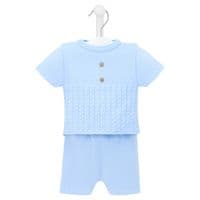 Button  knitted Top and Shorts