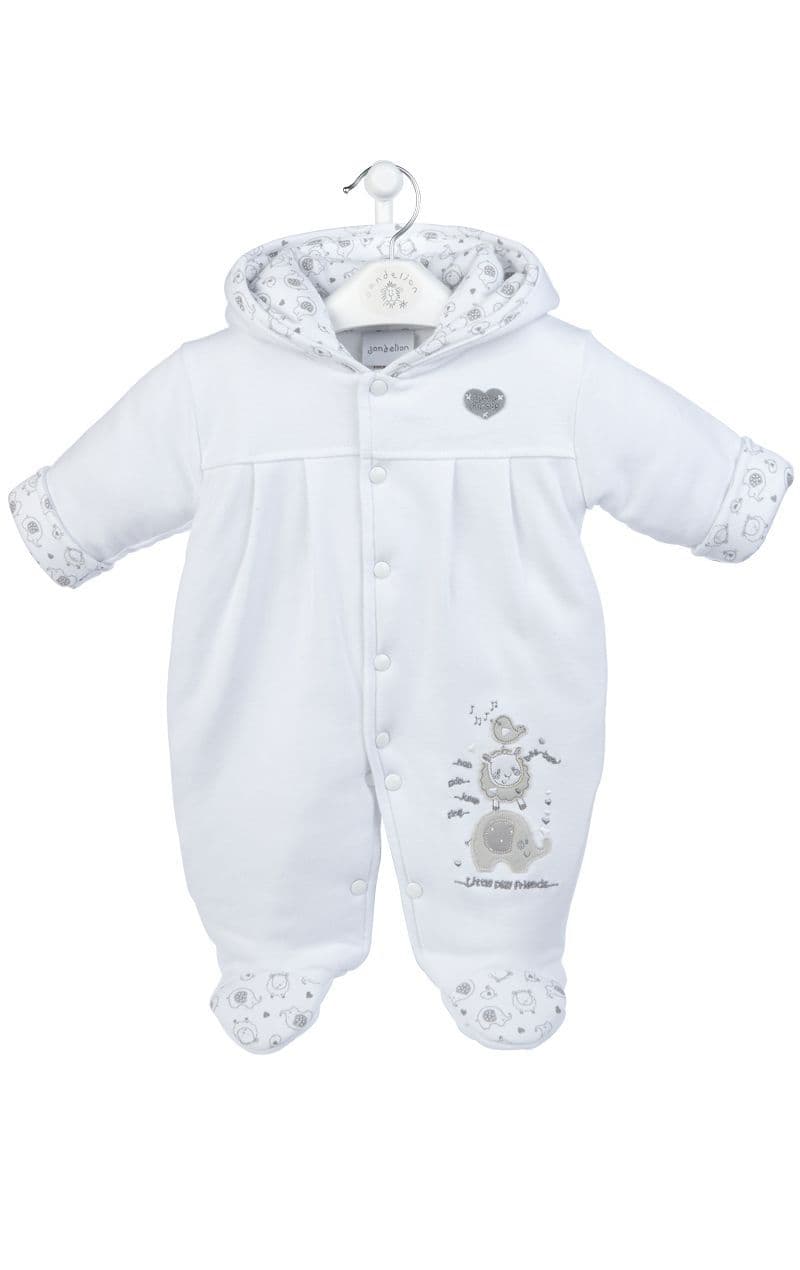 Tiny Baby Bear Cotton pramsuit Newborn size Cream