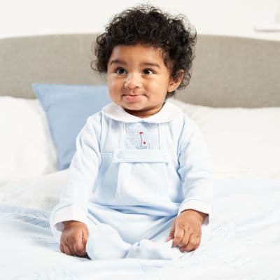Little Sail Boat Smocked Sleepsuit