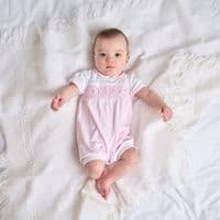 Pink bunny & flower sleepsuit