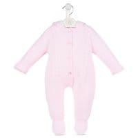 Pink cable knitted pramsuit