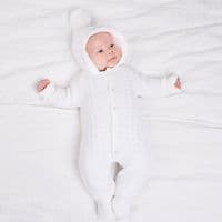 Pink cable knitted pramsuit