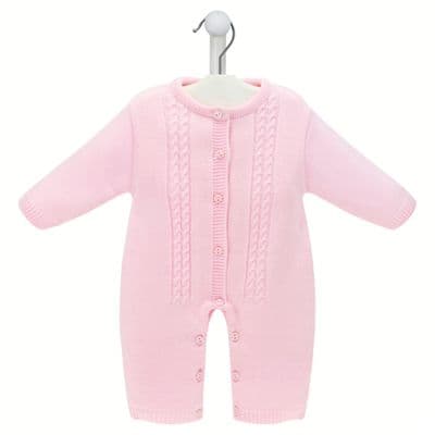 Pink footless knitted coverall