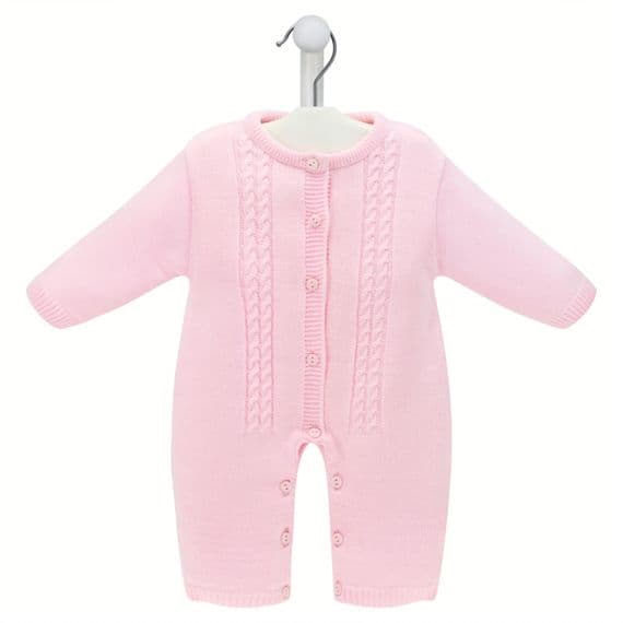 Pink footless knitted coverall