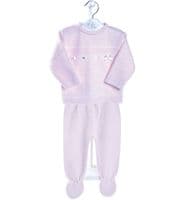 Pink girls satin bow 2 piece set