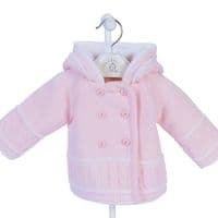 Pink knitted baby jacket