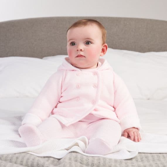 Pink knitted baby jacket