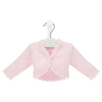 Pink knitted bolero cardigan