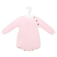 Pink long sleeve knitted romper